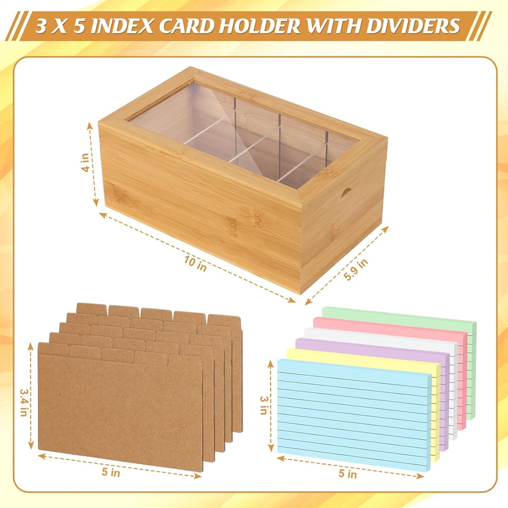 ABUA Bamboo Indexkaart Organiz - Card Index Box recensie en prijs