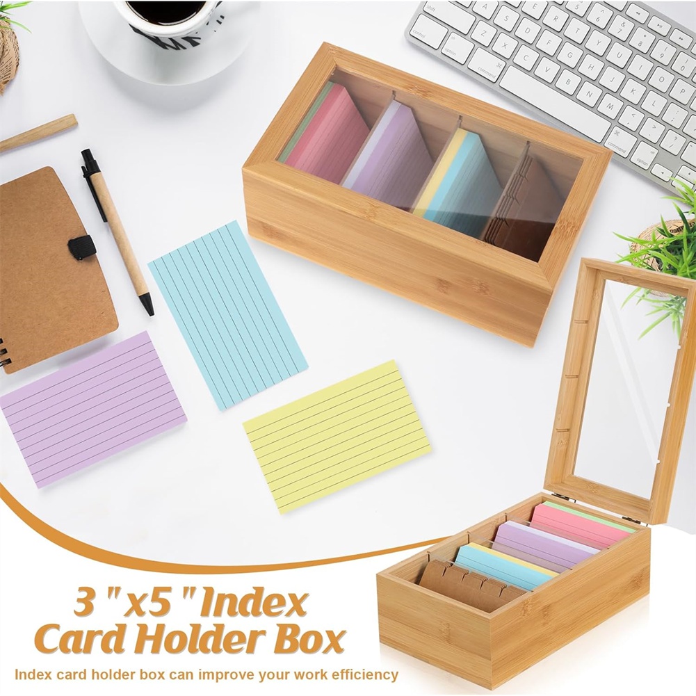 ABUA Bamboo Indexkaart Organiz - Card Index Box recensie en prijs