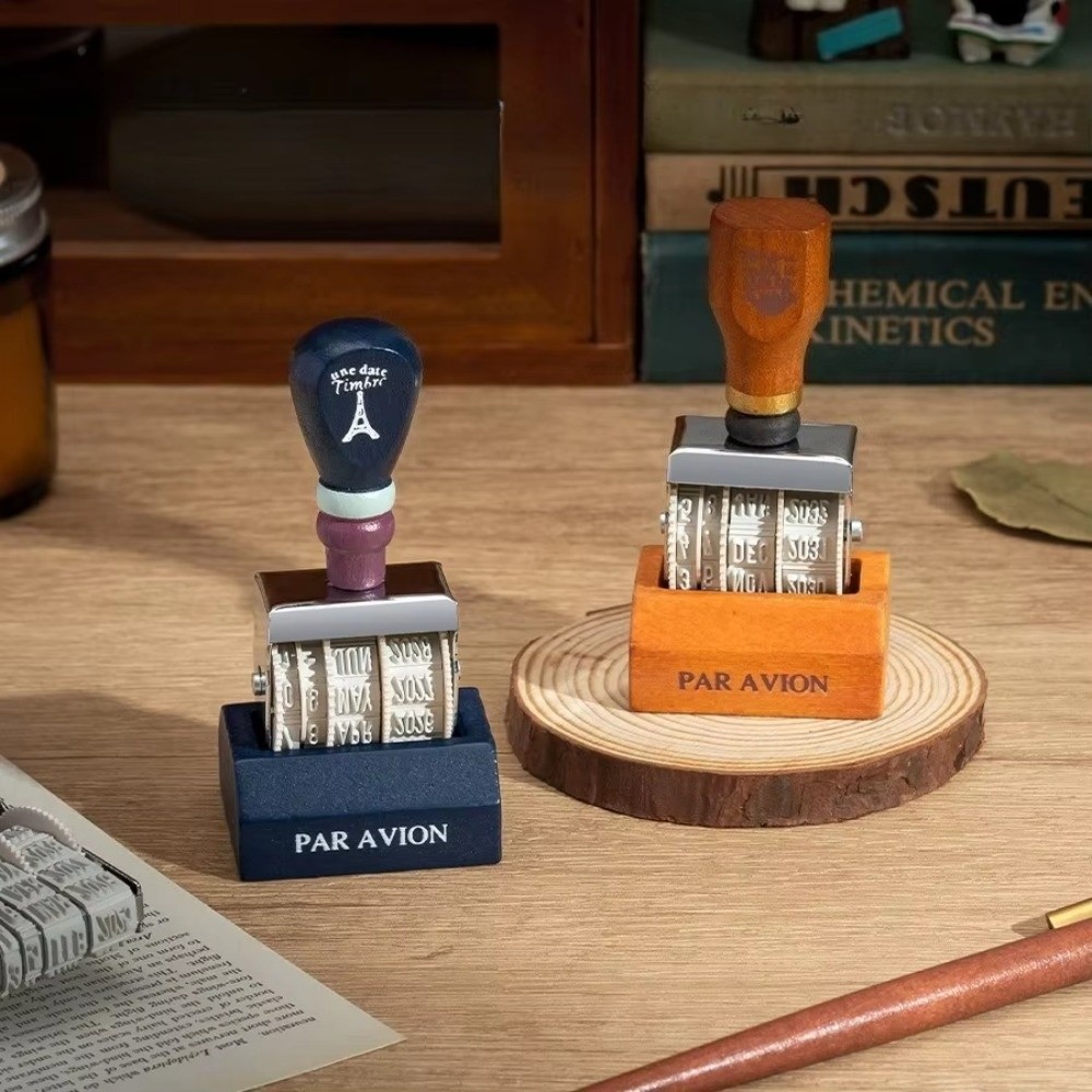 Retro houten rol datumzegel ho - Rubber Date Stamp recensie en prijs